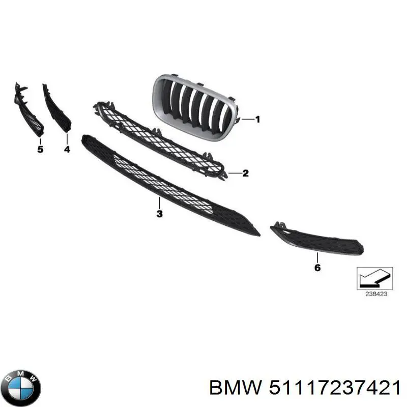  Panal de radiador izquierda para BMW X3 F25