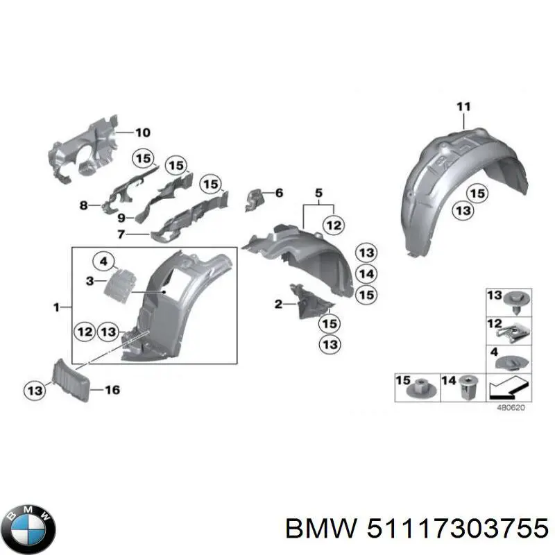  Rejilla de ventilación, parachoques trasero, izquierda para BMW X1 E84