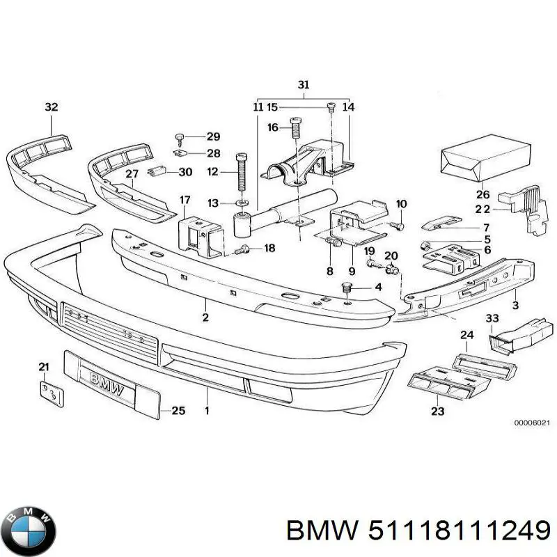  Parachoques delantero para BMW 7 E32