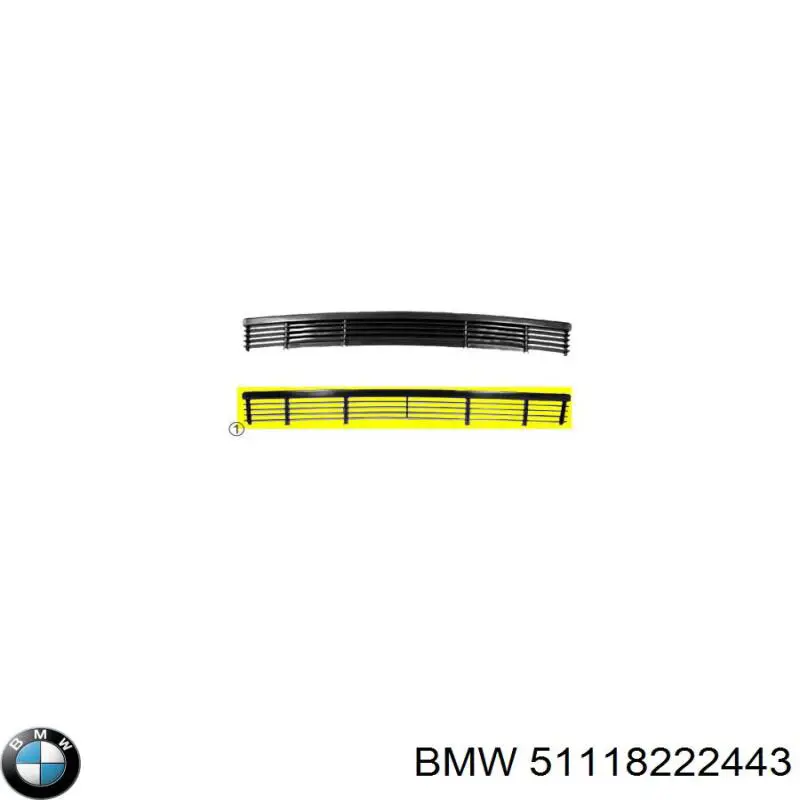  Rejilla de ventilación, parachoques trasero, central para BMW 3 E36