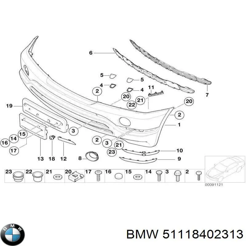  Soporte de parachoques delantero para BMW X5 E53