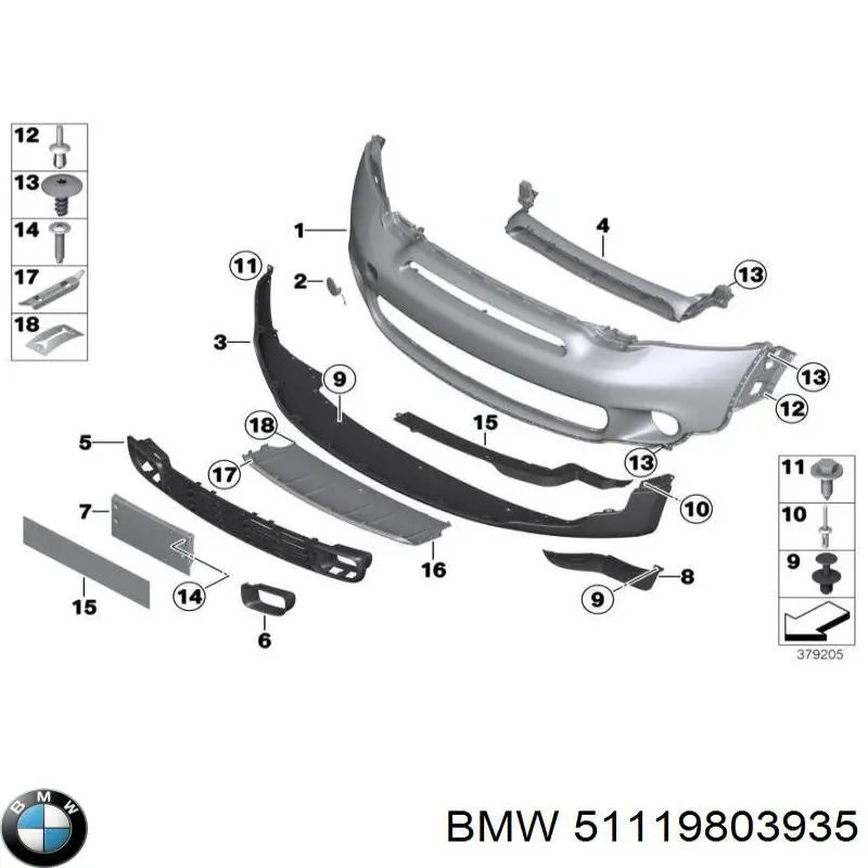  Rejilla de ventilación, parachoques delantero, superior para MINI Paceman R61