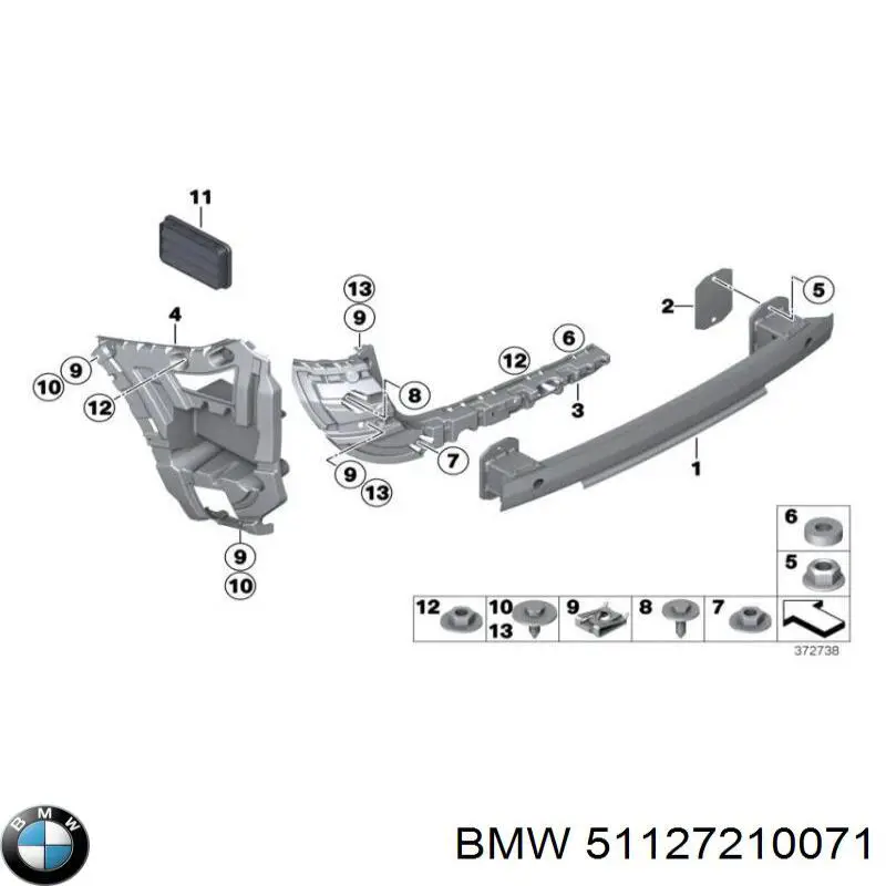 51127210071 BMW refuerzo paragolpes trasero