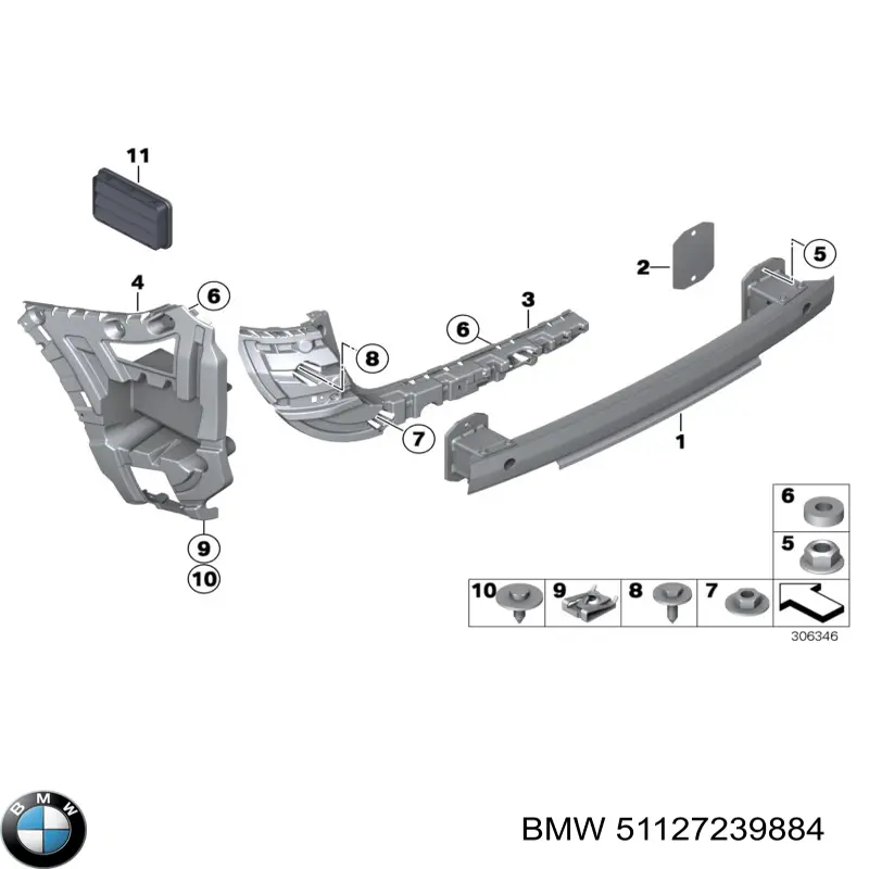  Soporte de parachoques trasero derecho para BMW X3 F25