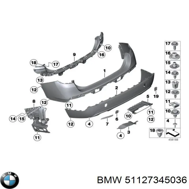  Parachoques trasero para BMW X1 E84