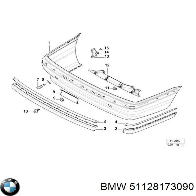  Parachoques trasero para BMW 7 E38