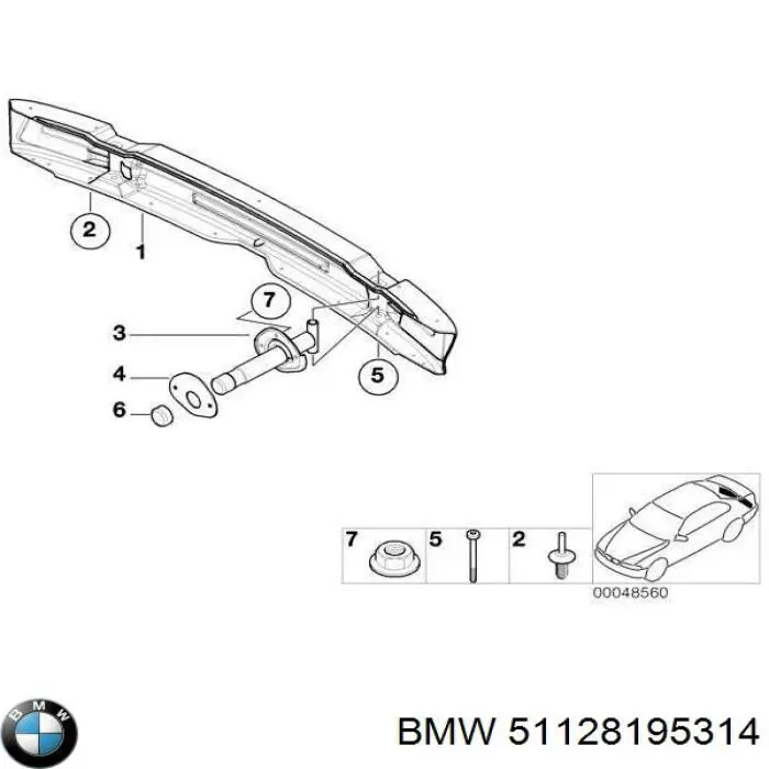  Refuerzo paragolpes trasero para BMW 3 E46