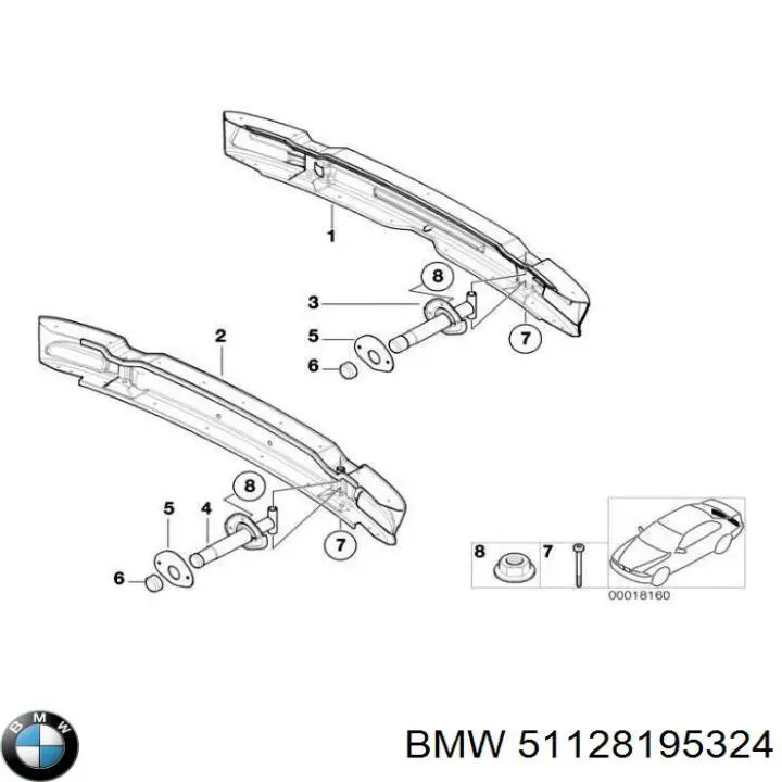 51128195324 BMW refuerzo paragolpes trasero