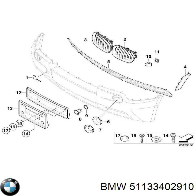 51133402910 BMW panal de radiador derecha