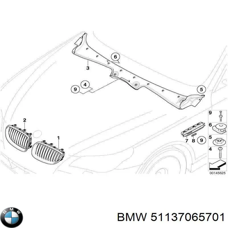 51137065701 BMW panal de radiador izquierda