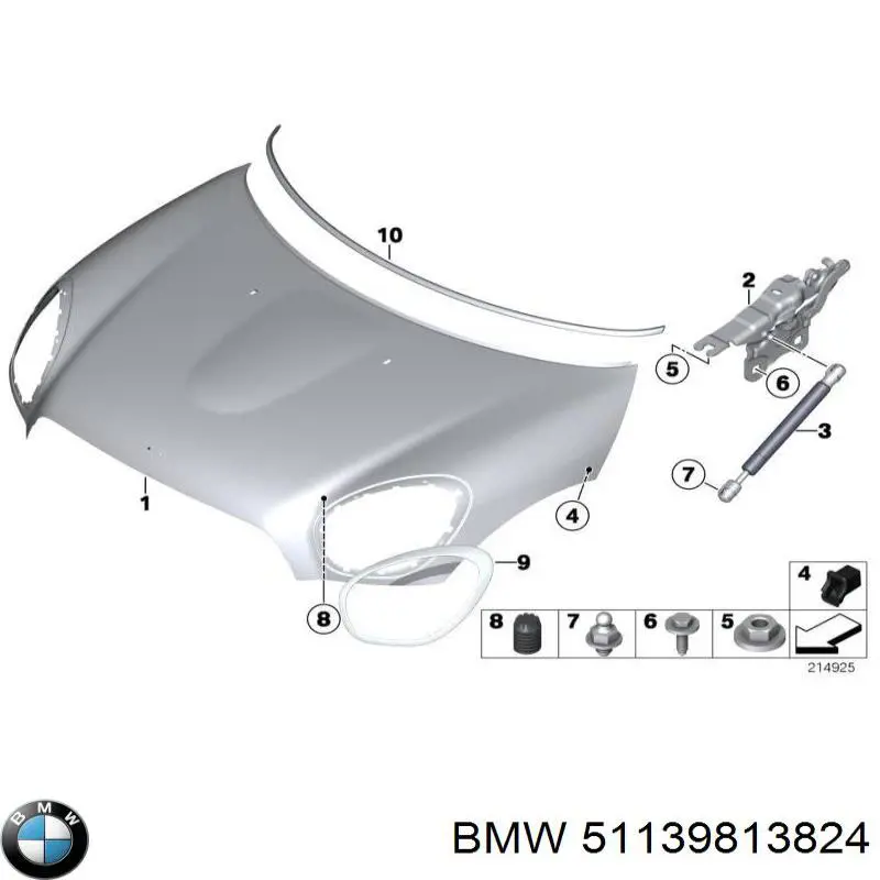 51139813824 BMW cubierta del faro derecha