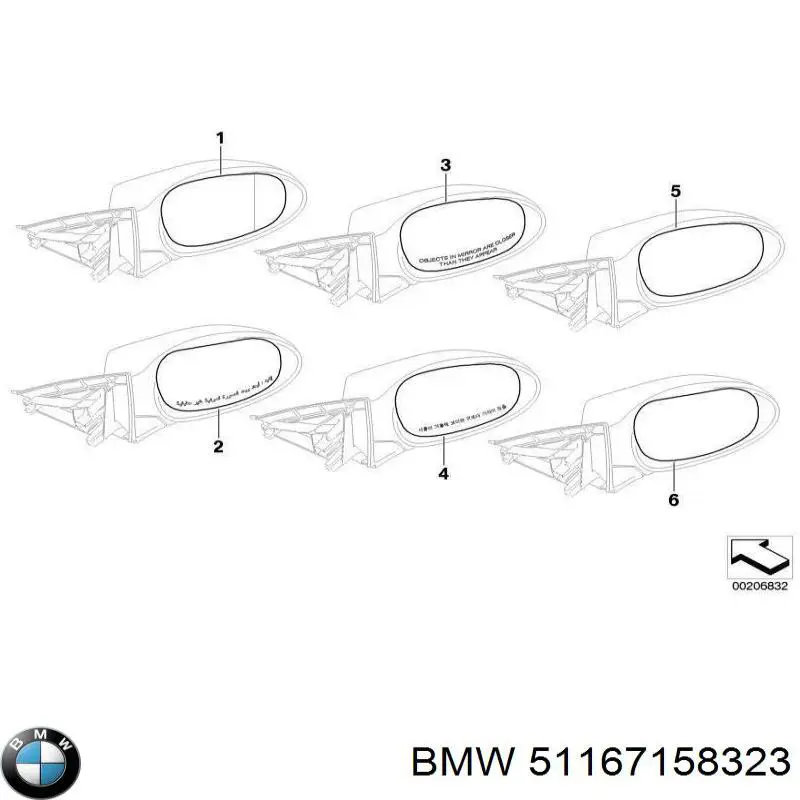 7025125 Autotechteile cristal de espejo retrovisor exterior izquierdo