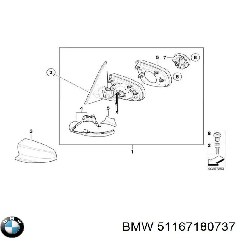  Cubierta, retrovisor exterior izquierdo para BMW X5 E70