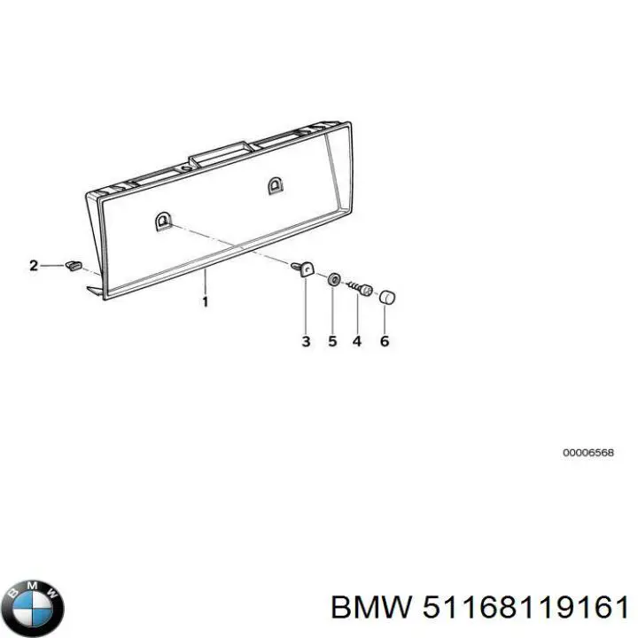 51168119161 BMW cristal de espejo retrovisor exterior izquierdo