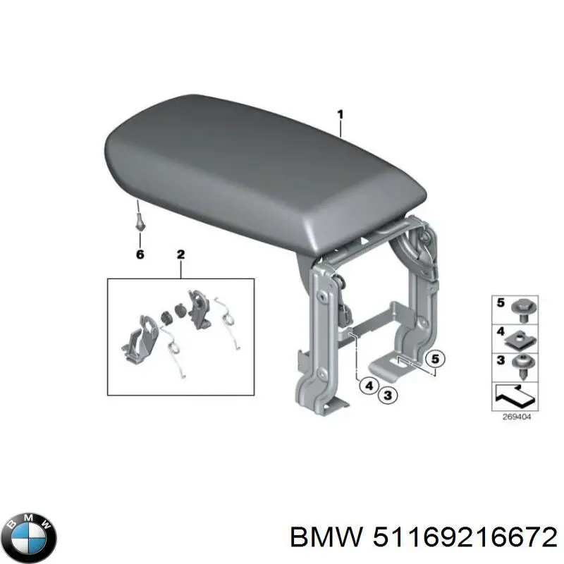 51169216672 BMW tapa de apoyabrazos