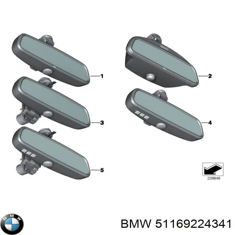 51169224341 BMW retrovisor interior