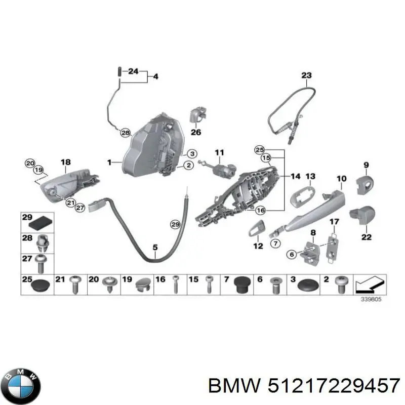 51217276667 BMW cerradura de puerta delantera izquierda