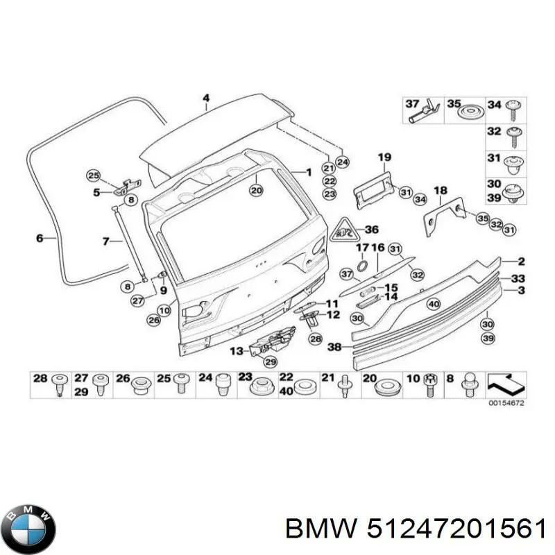 51247201561 BMW cerradura de puerta de maletero