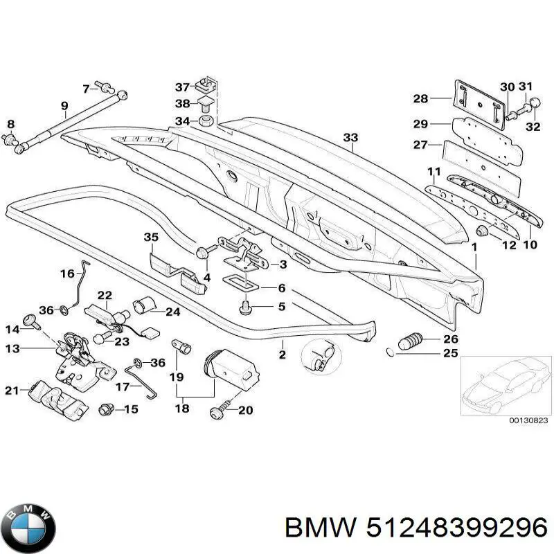 51248399296 BMW amortiguador de maletero