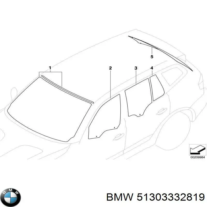  Ventanilla lateral de la puerta trasera izquierda para BMW X3 E83