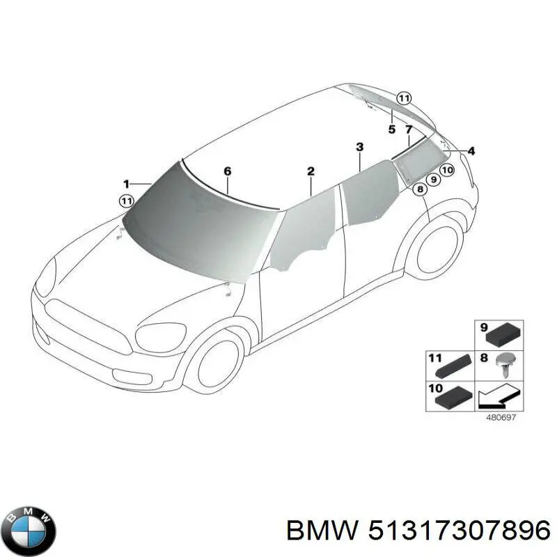  Moldura de parabrisas para BMW X1 E84