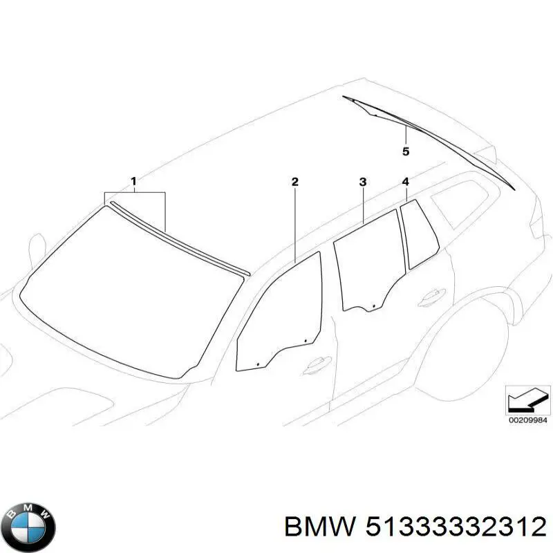  Luna de puerta trasera derecha para BMW X3 E83