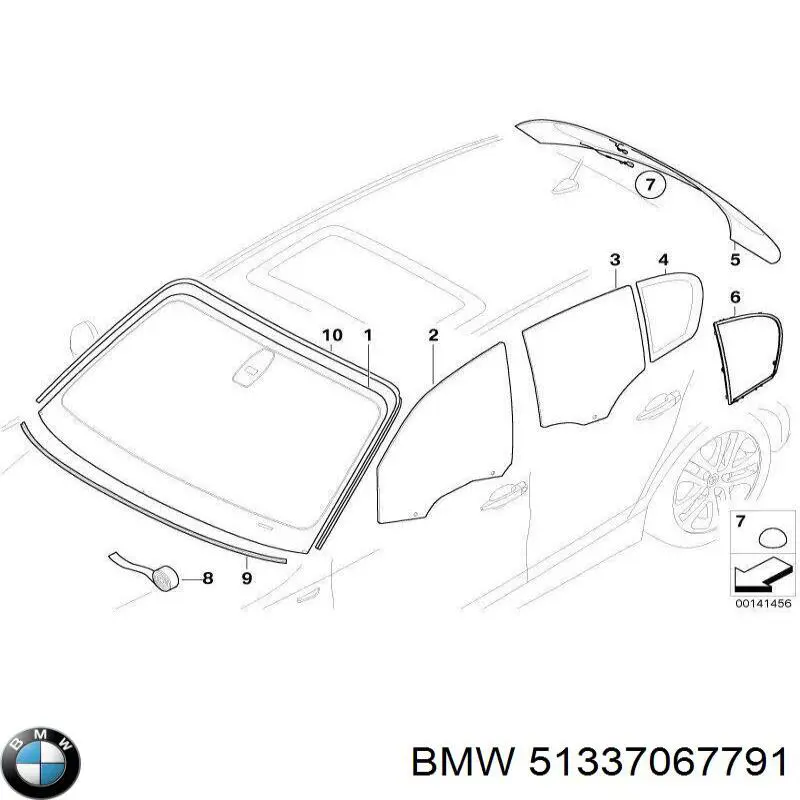  Luna de puerta delantera izquierda para BMW 1 E81, E87