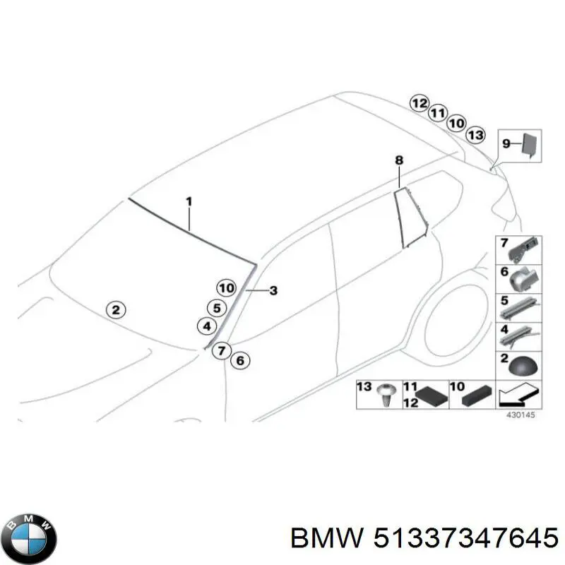  Luna de puerta delantera izquierda para BMW X3 F25