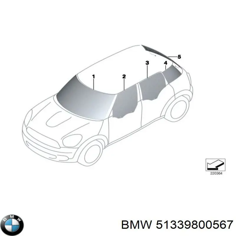  Luna de puerta delantera izquierda para MINI COUNTRYMAN R60