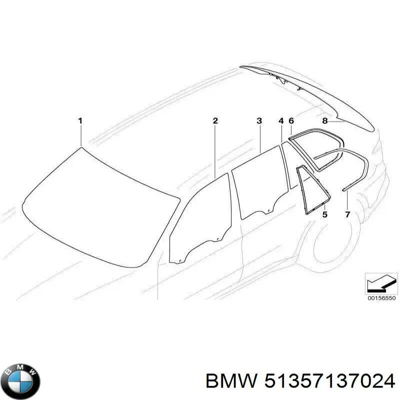  Luna de puerta trasera derecha para BMW X5 E70