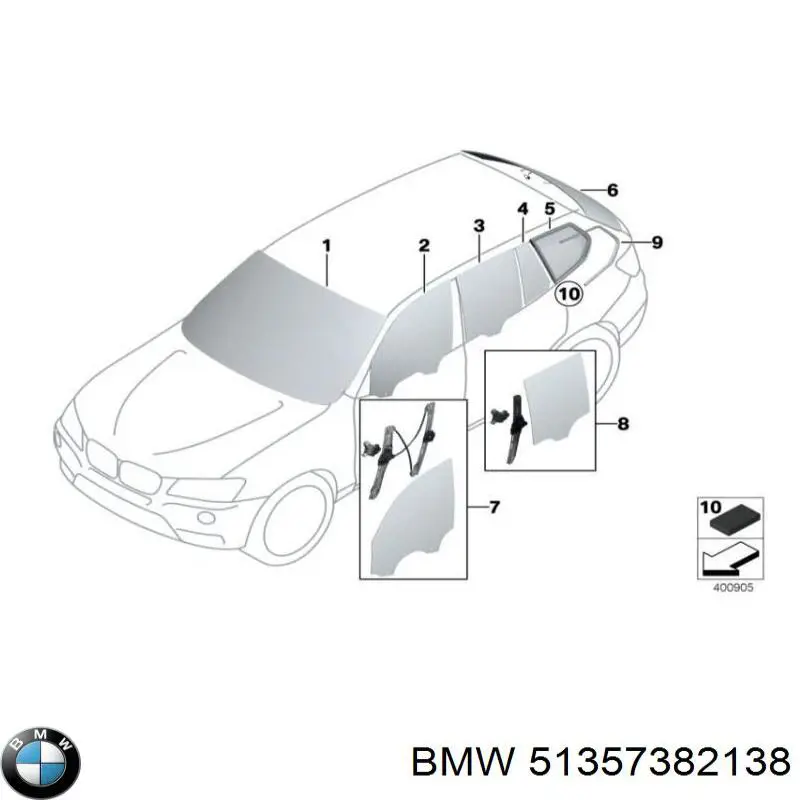  Mecanismo de elevalunas, puerta trasera izquierda para BMW X3 F25