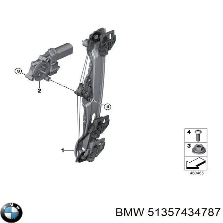  Mecanismo de elevalunas, puerta trasera izquierda para BMW X1 F48