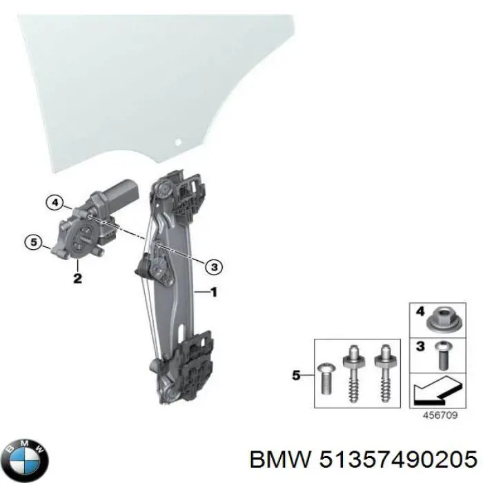  Mecanismo de elevalunas, puerta trasera izquierda para MINI Clubman F54