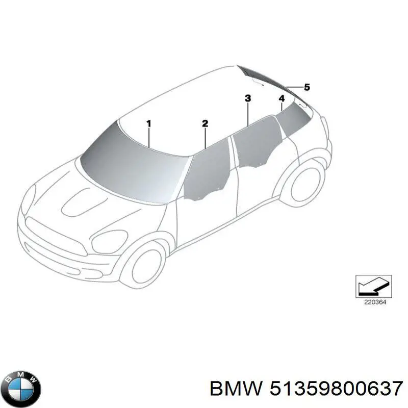  Luna de puerta trasera izquierda para MINI COUNTRYMAN R60