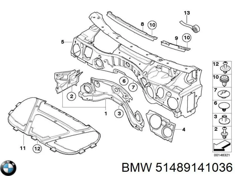 51489141036 BMW aislamiento para campana