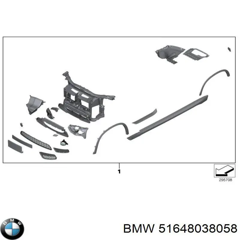 51648038058 BMW soporte de radiador completo