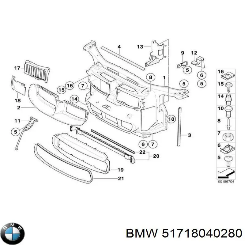  Soporte de radiador superior (panel de montaje para foco) para BMW 3 E90