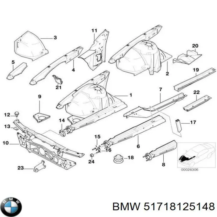  Soporte de radiador completo para BMW 7 E38