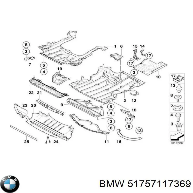 51757117369 BMW protección motor /empotramiento