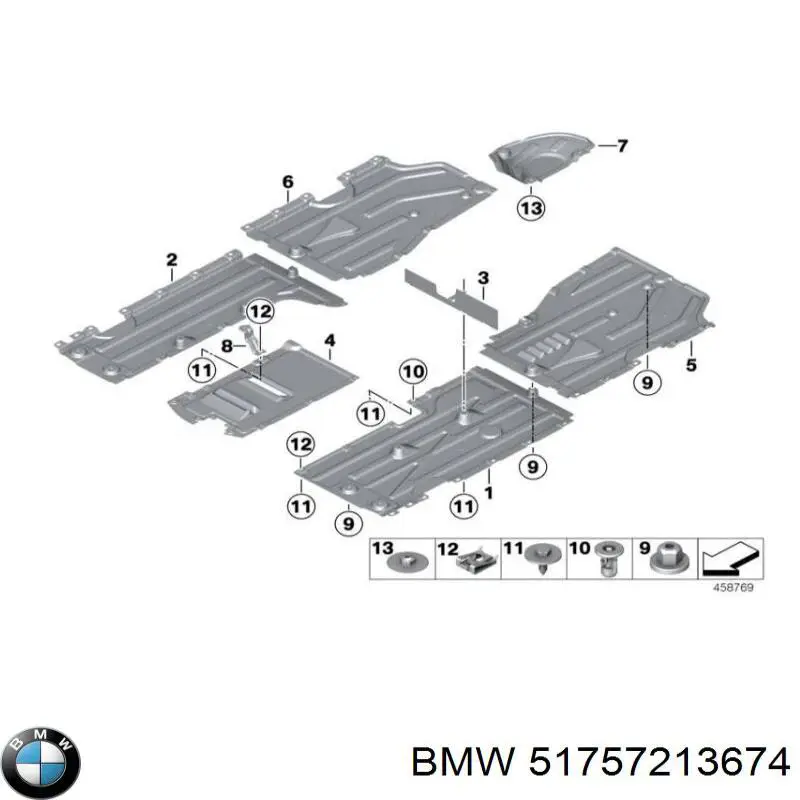  Revestimiento de los bajos, trasero derecho para BMW X3 F25