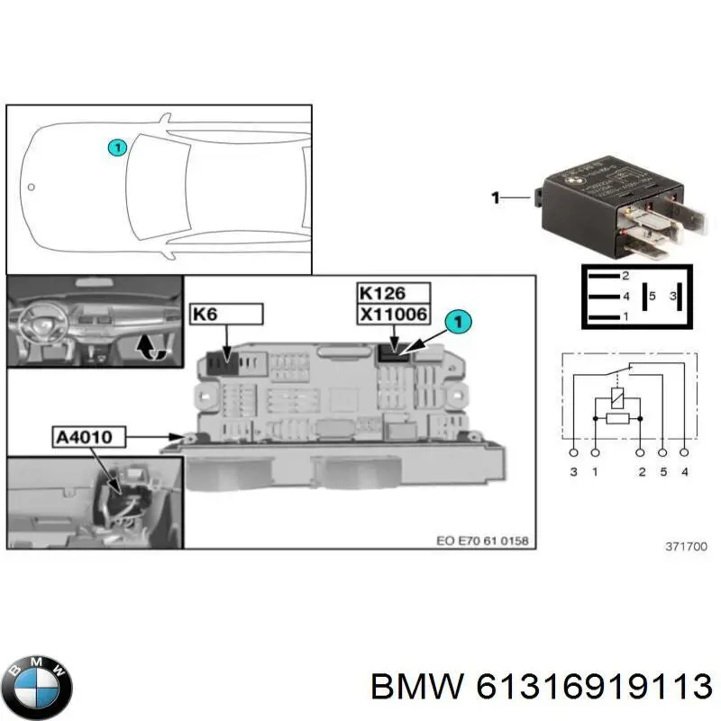 61316919113 BMW relé eléctrico multifuncional