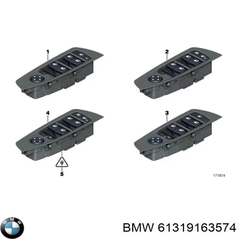 61319163574 BMW unidad de control elevalunas delantera izquierda