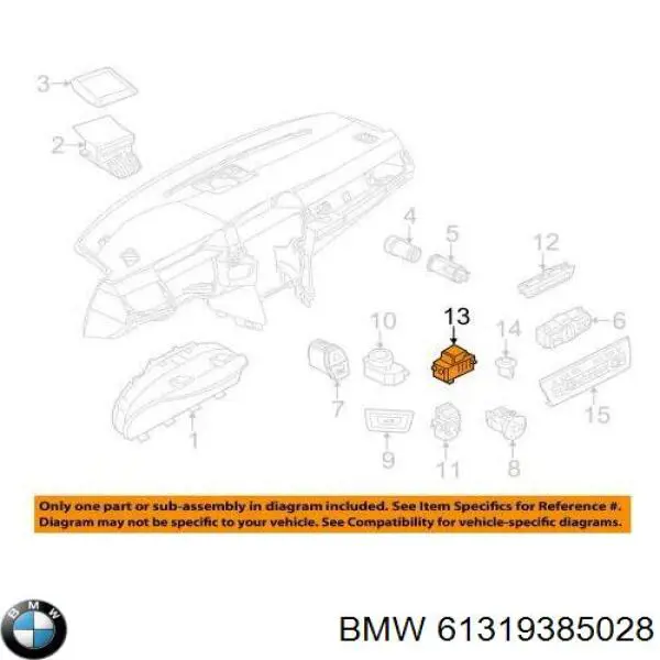 61319385028 BMW interruptor, accionamento freno detención