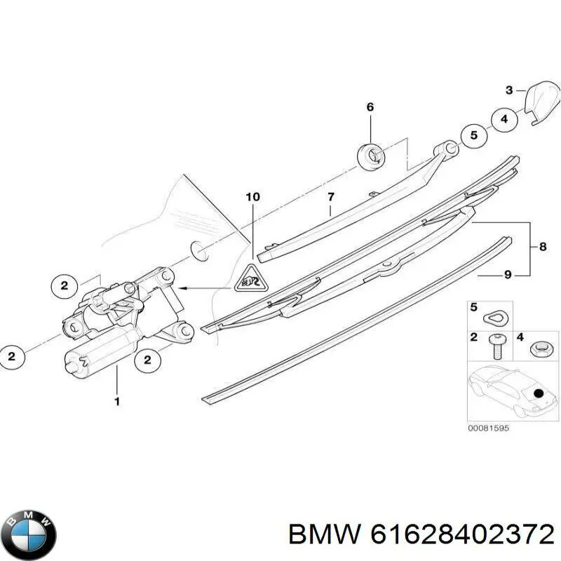  Motor limpiaparabrisas luna trasera para BMW X5 E53