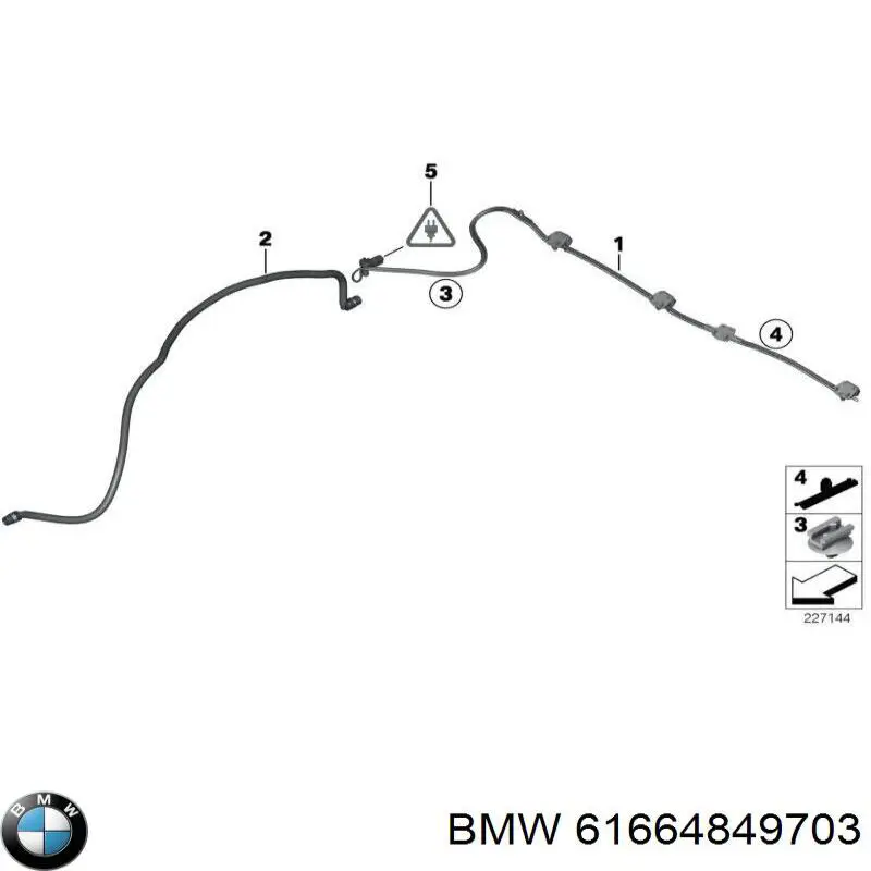 61664849703 BMW tobera de agua regadora, lavado de parabrisas