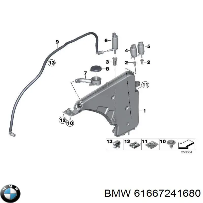  Depósito del agua de lavado, lavado de parabrisas para BMW 2 F23