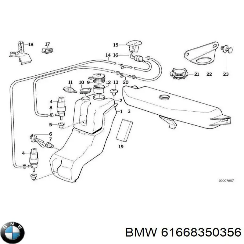 61668350356 BMW tobera de agua regadora, lavado de parabrisas