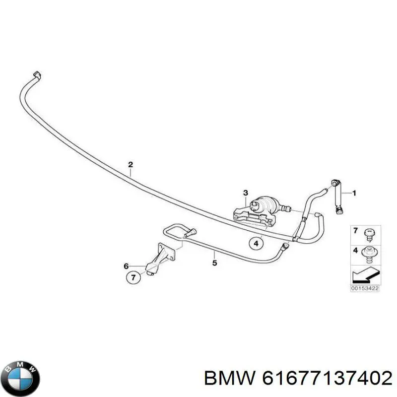  Tobera de agua regadora, lavado de faros, delantera derecha para BMW 7 E65, E66, E67