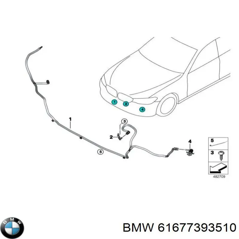  Tobera de agua regadora, lavado de faros, delantera derecha para BMW 6 G32