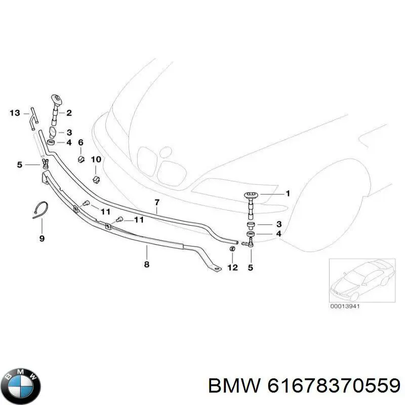  Tobera de agua regadora, lavado de faros, delantera izquierda para BMW 7 E38